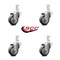 Service Caster 3.5 Inch Thermoplastic Rubber Wheel Swivel 3/4 Inch Square Stem Caster Set SCC SCC-SQ20S3514-TPRB-34-4 - alternate 2